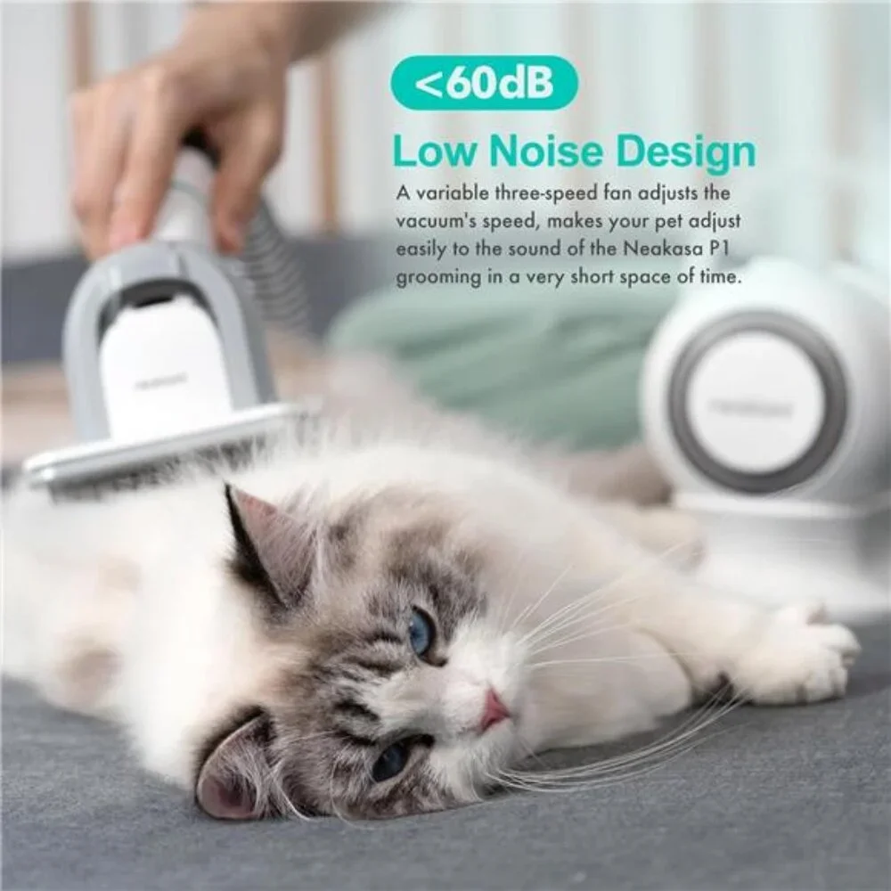 Pro Pet Grooming Kit & Vacuum Suction 99% Pet Hair, Professional Clippers
